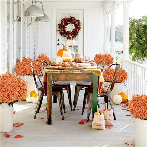 16 Bundles Artificial Fall Flowers No Fade Faux Autumn Plants, Fake - Picture 5 of 7